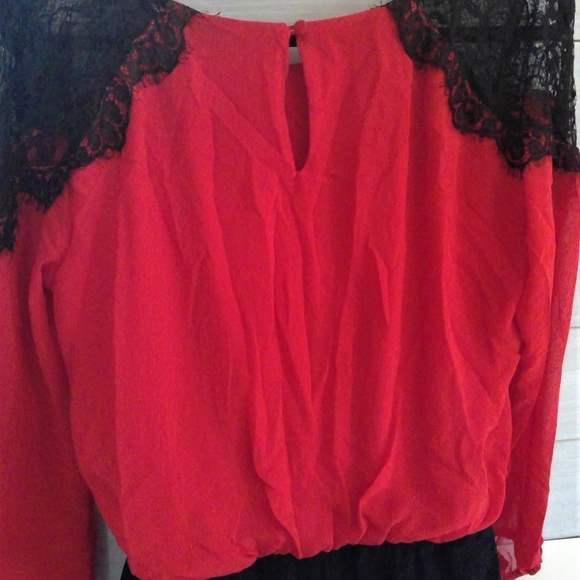 Above the Knee Red Lace Dress - Picture 4 of 5